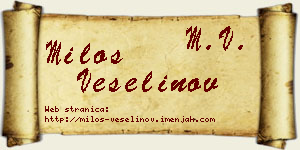 Miloš Veselinov vizit kartica
